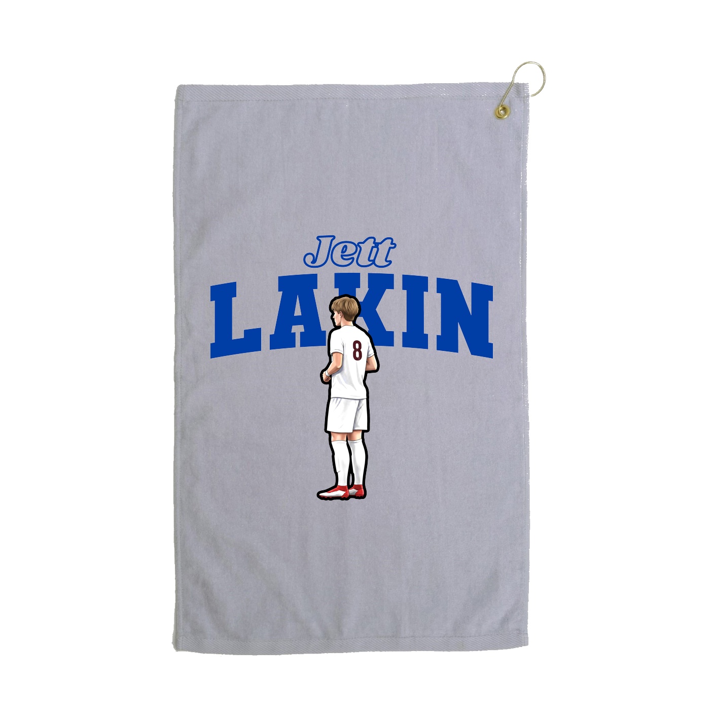 Golf Towel — Name Arch in Grey