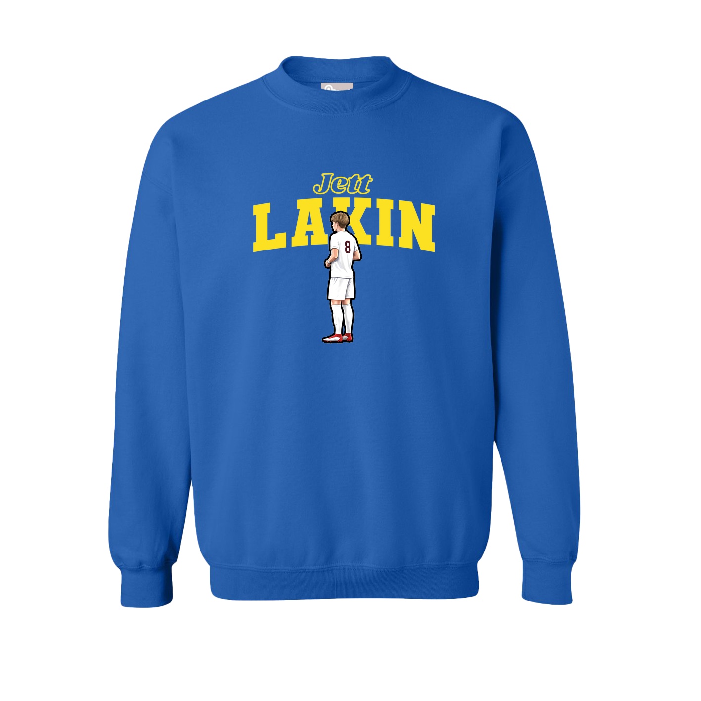 Fleece Crew — Name Arch in Royal