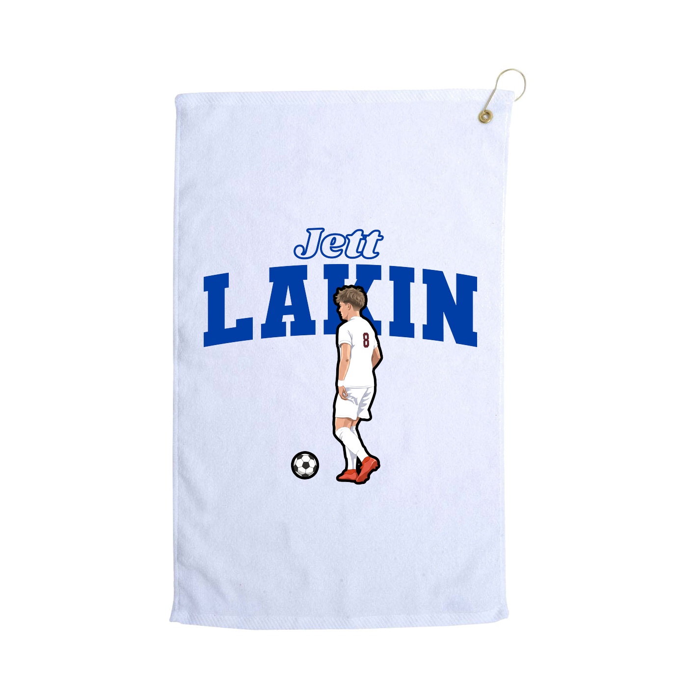 Golf Towel — Name Arch in White