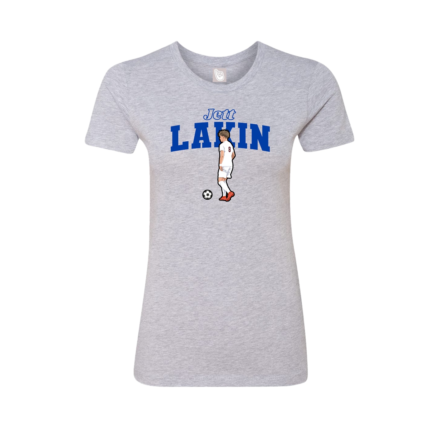 Fitted Women's Tee — Name Arch in Grey