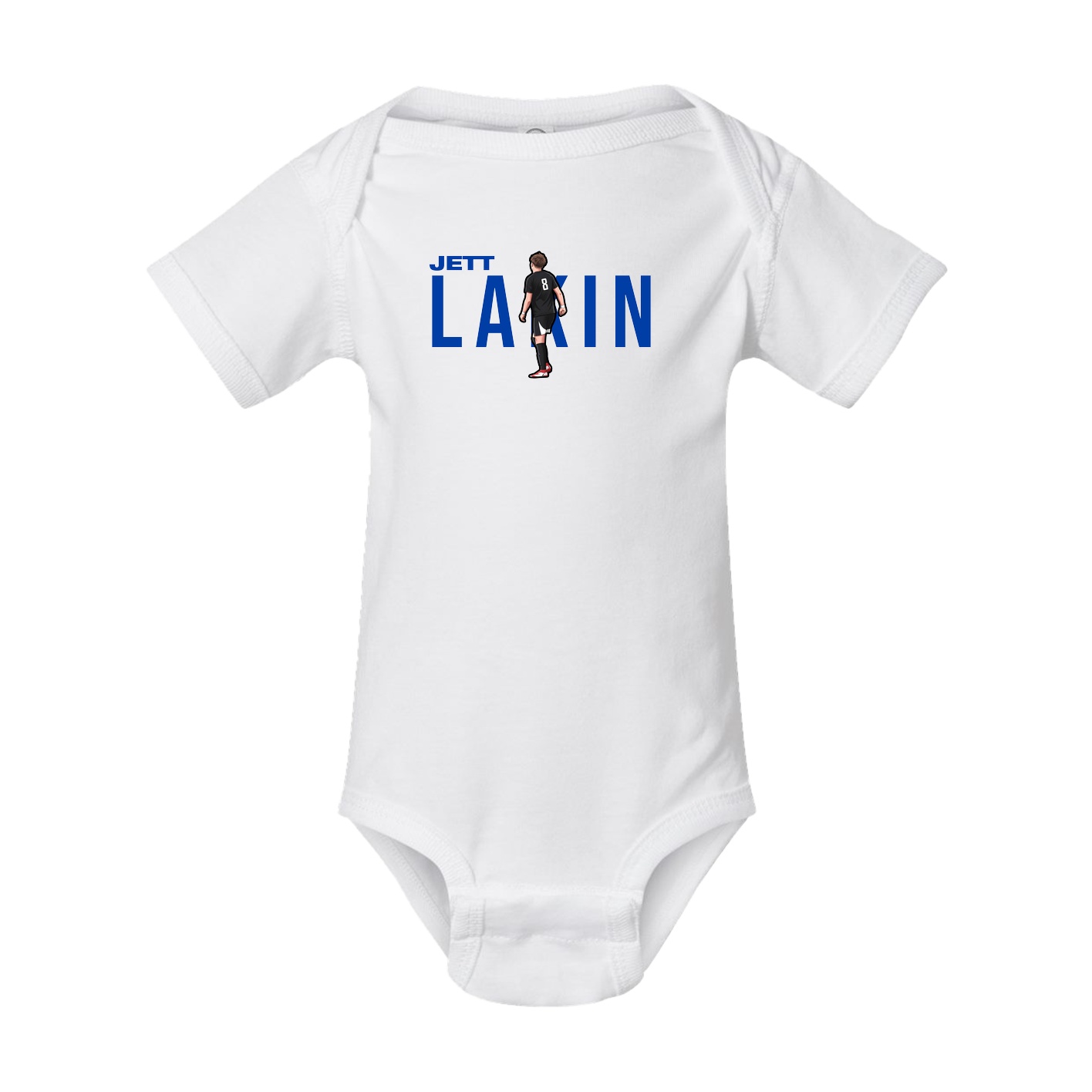 Baby Onesie — Player Name in White