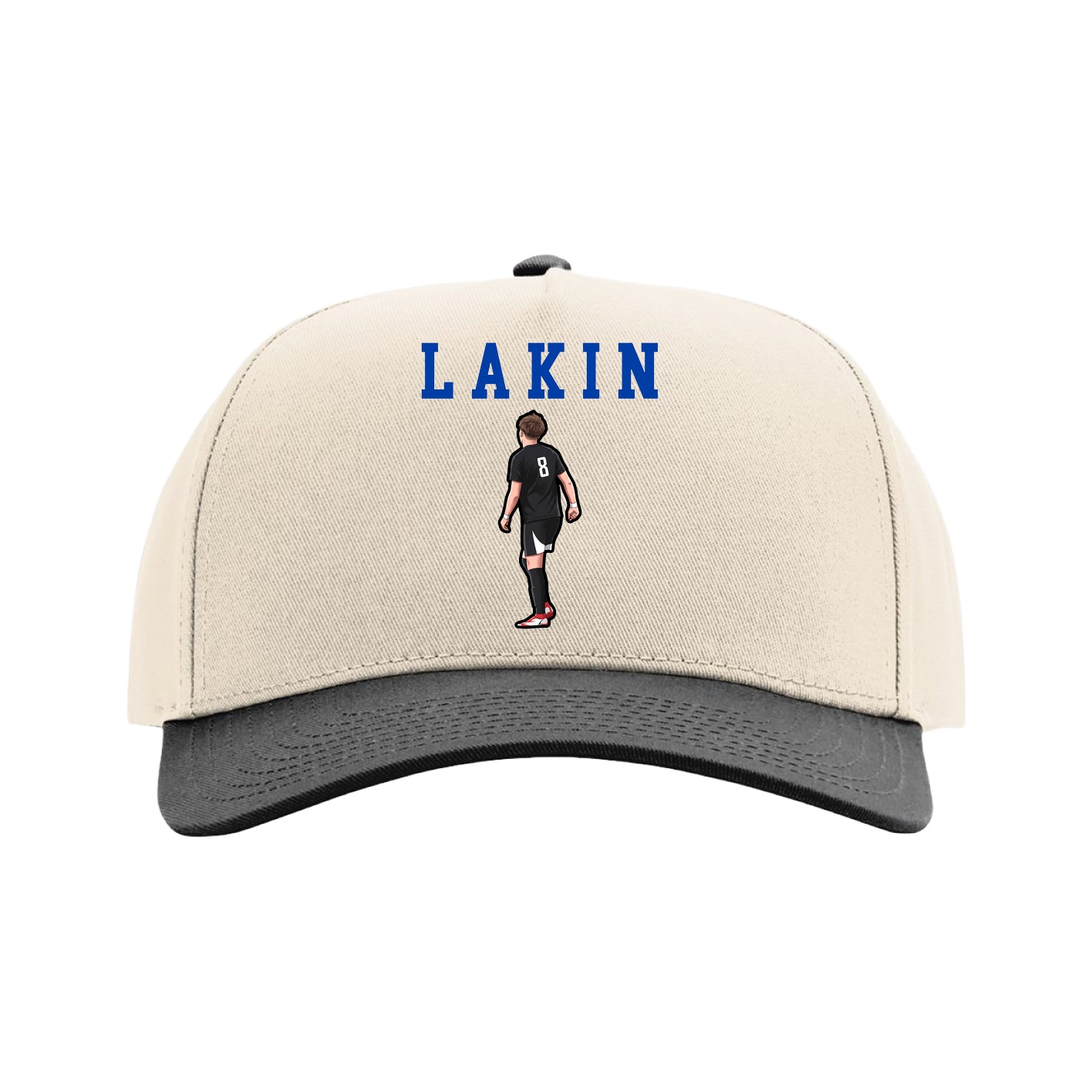 Full Fabric Five-Panel Champ Cap — Shirsey in Cream/Black