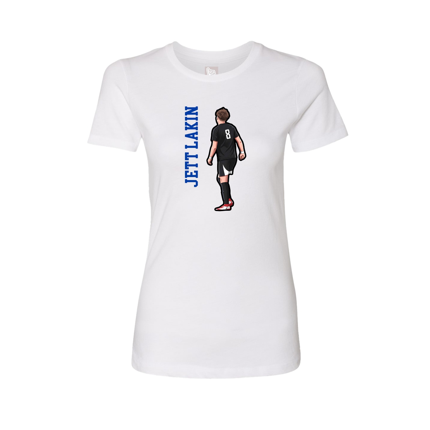 Fitted Women's Tee — Name Vertical in White