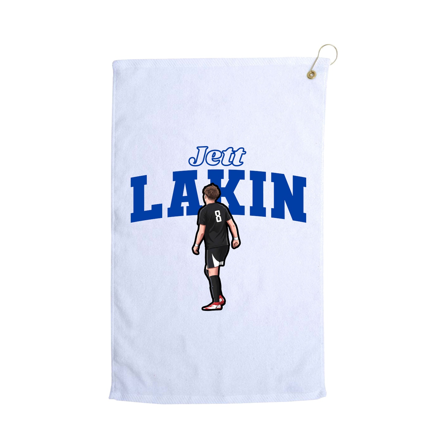 Golf Towel — Name Arch in White