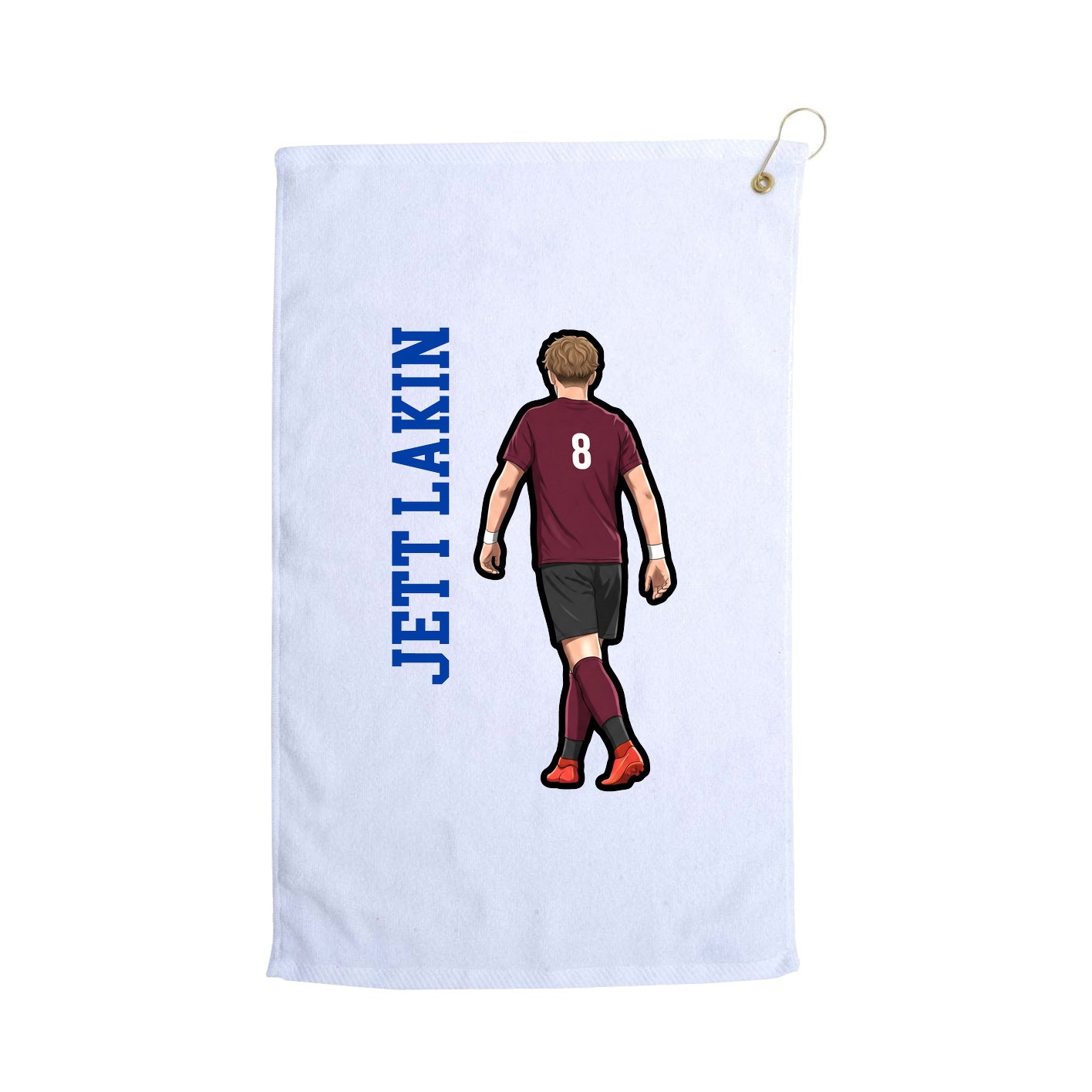 Golf Towel — Name Vertical in White