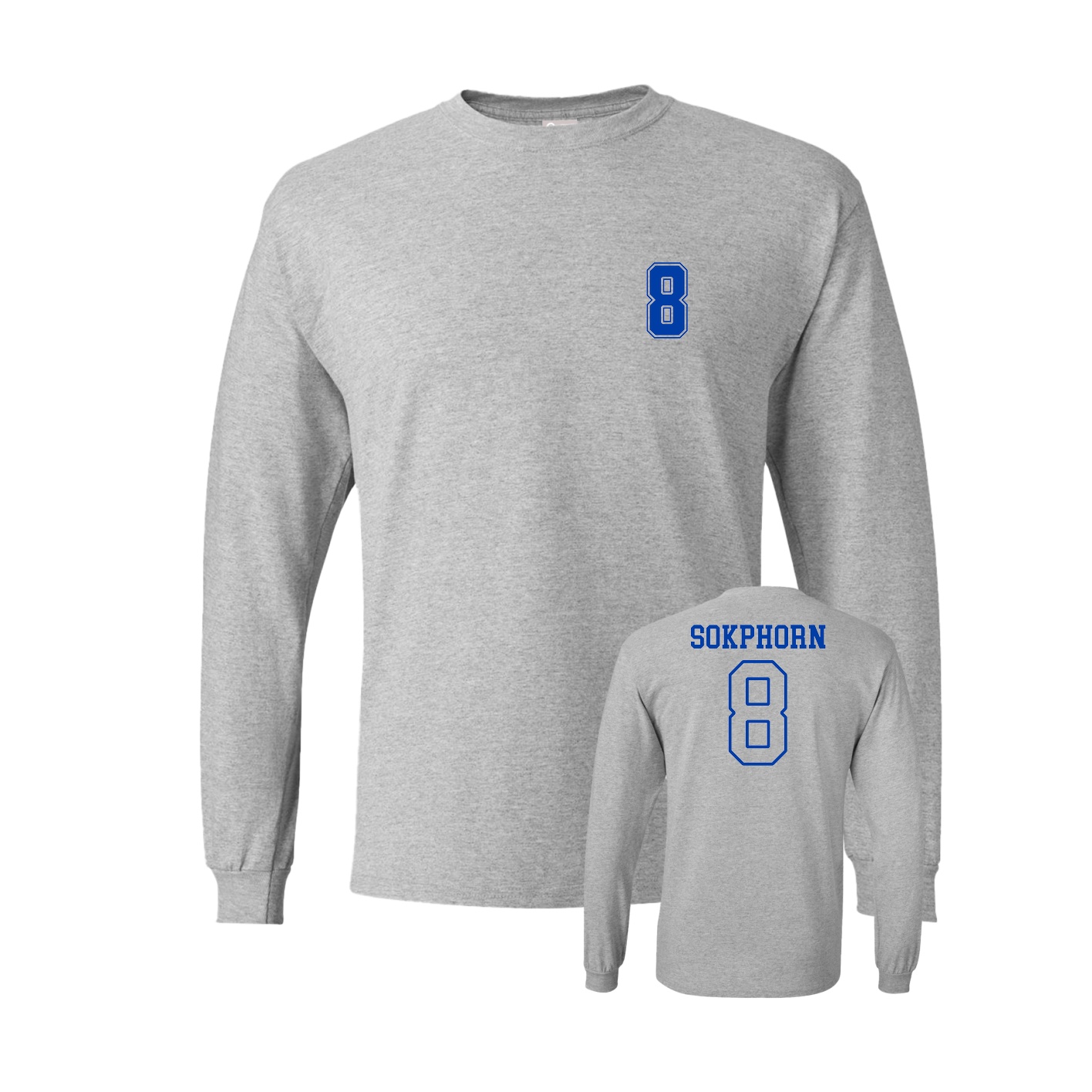Long Sleeve Tee — Chest Back in Grey