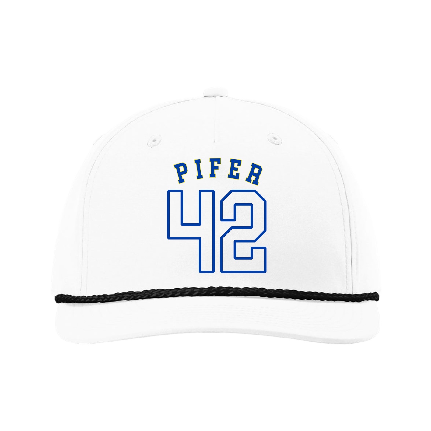 Five-Panel Classic Rope Cap — Shirsey Arch in White