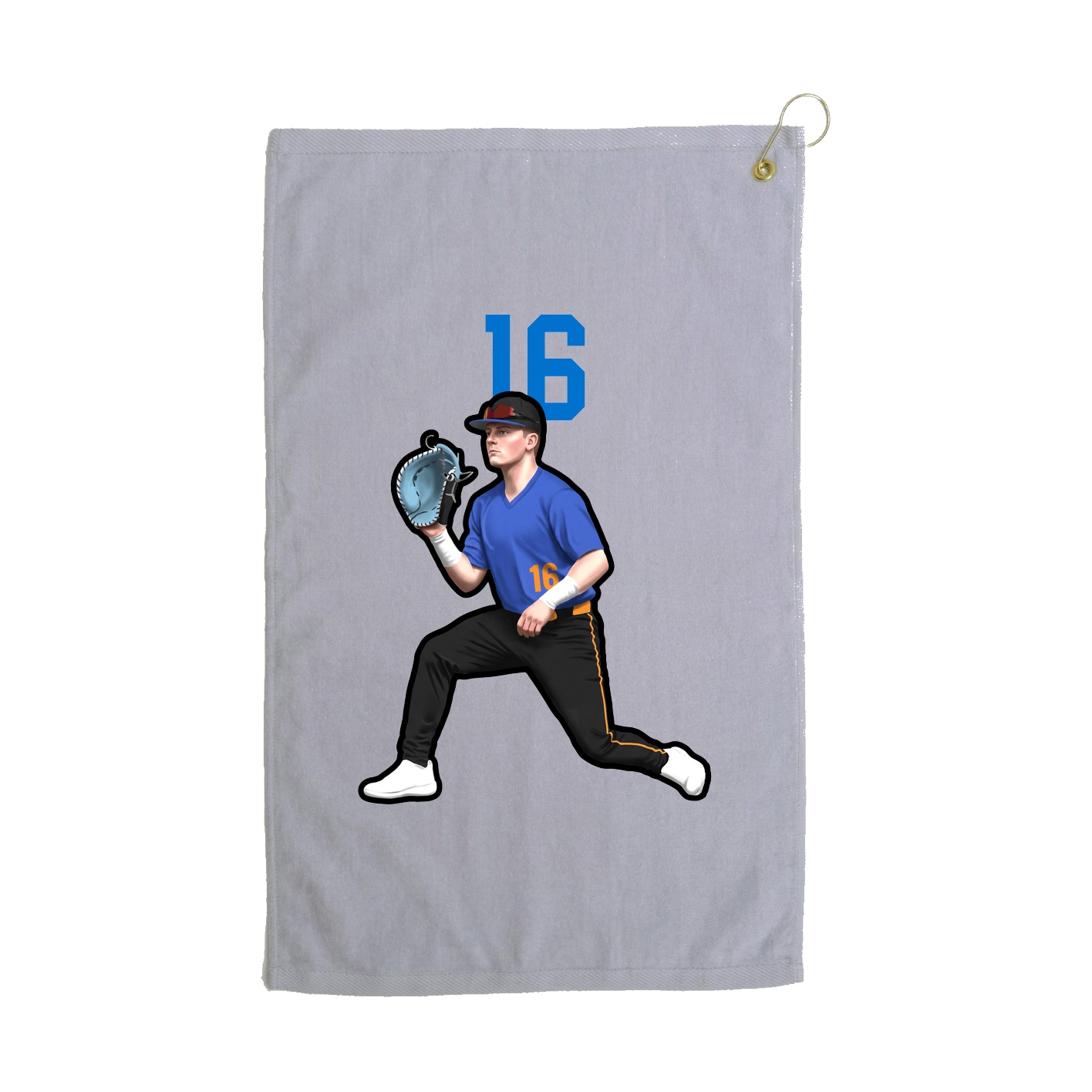 Golf Towel — Number Top in Grey