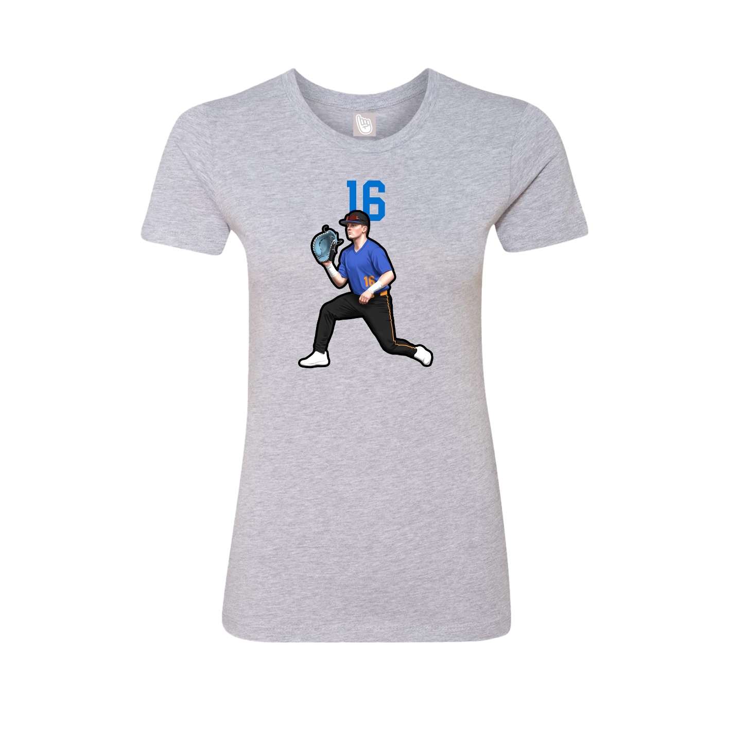 Fitted Women's Tee — Number Top in Grey