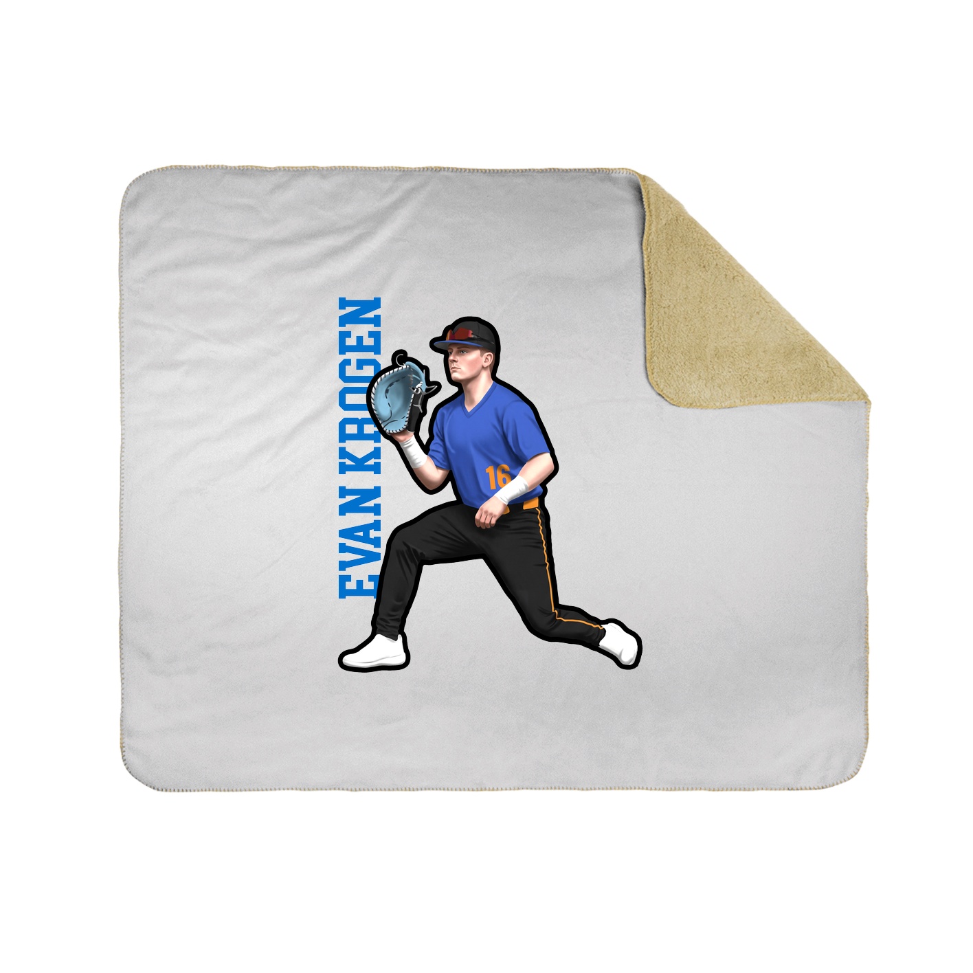 Throw Blanket — Name Vertical in White