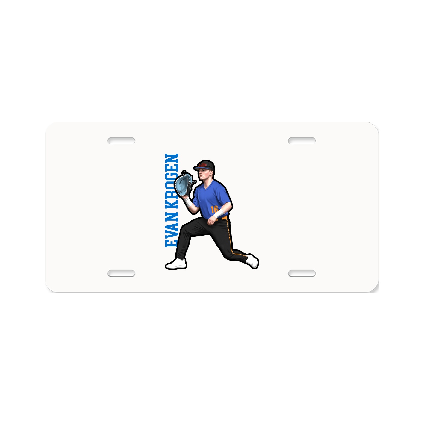 License Plate — Name Vertical in Classic