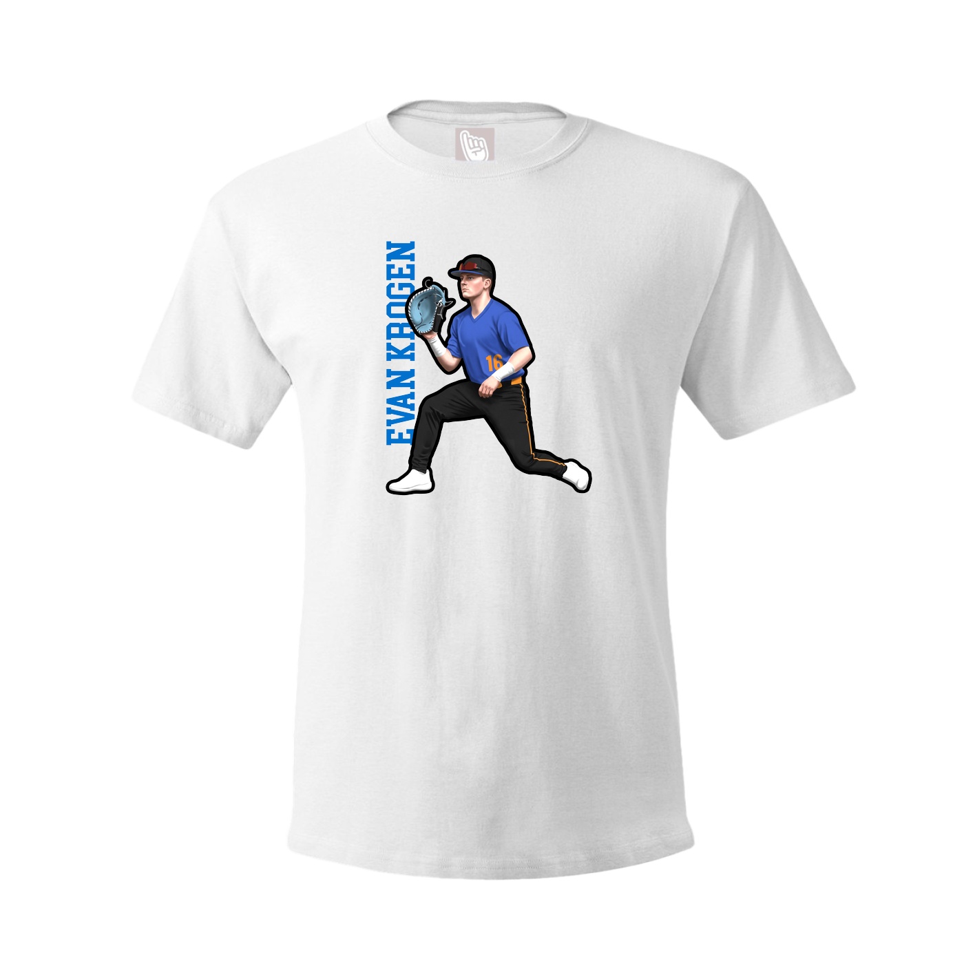 Tee — Name Vertical in White
