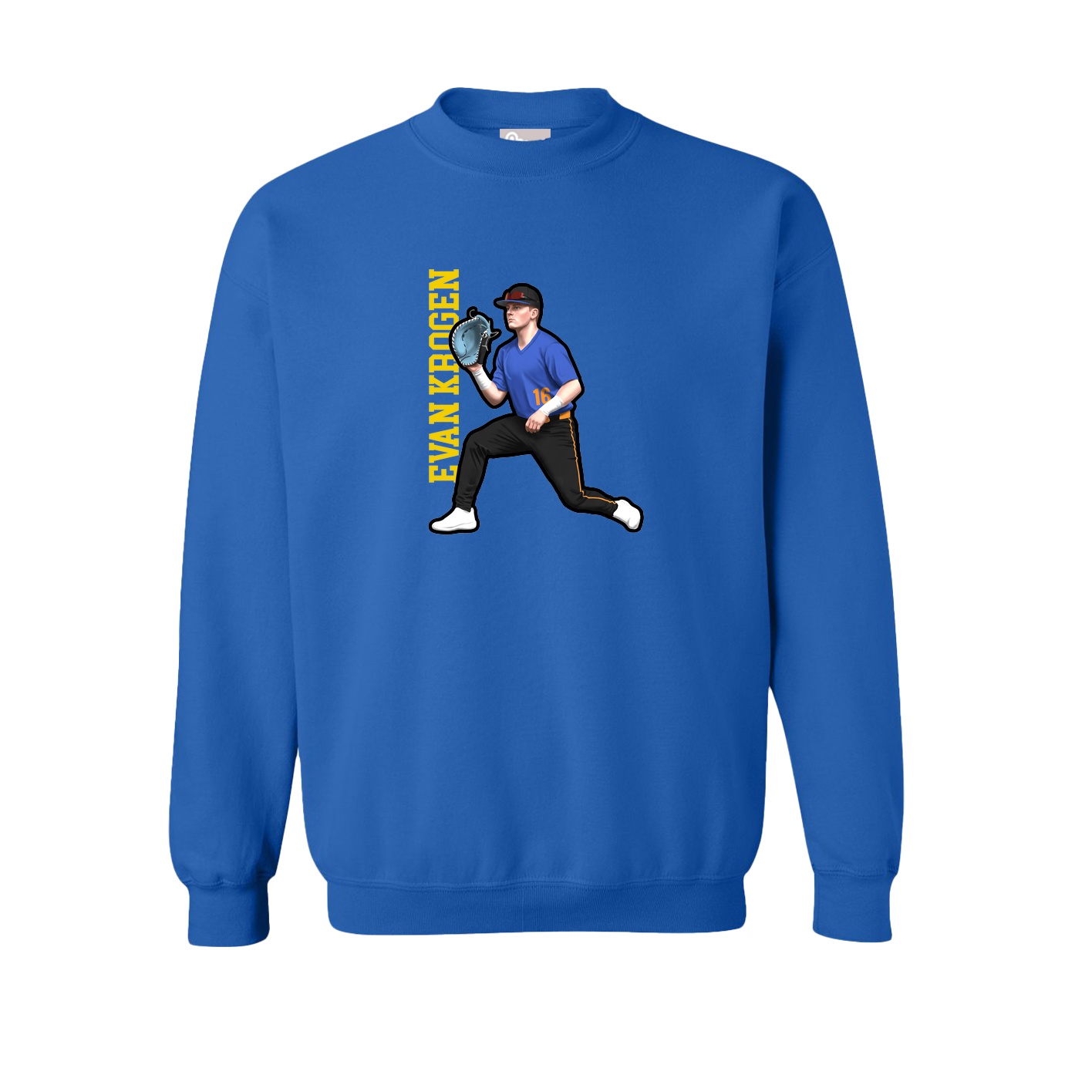 Fleece Crew — Name Vertical in Royal