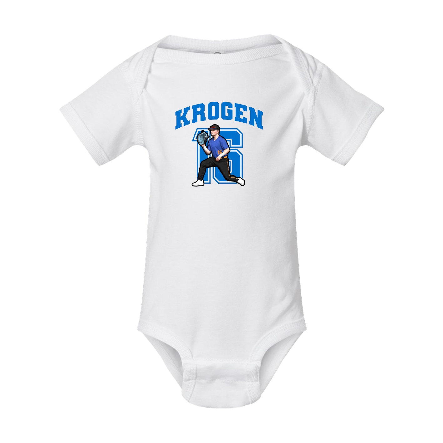 Baby Onesie — Number in White