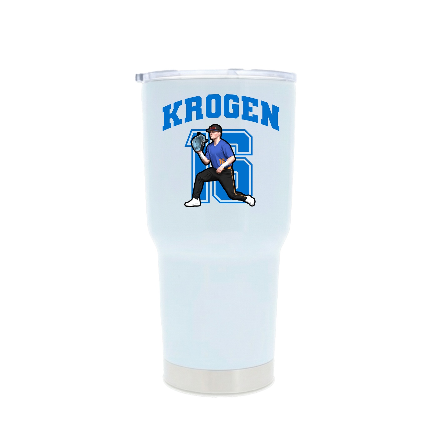 30oz Stainless Steel Tumbler — Number in White