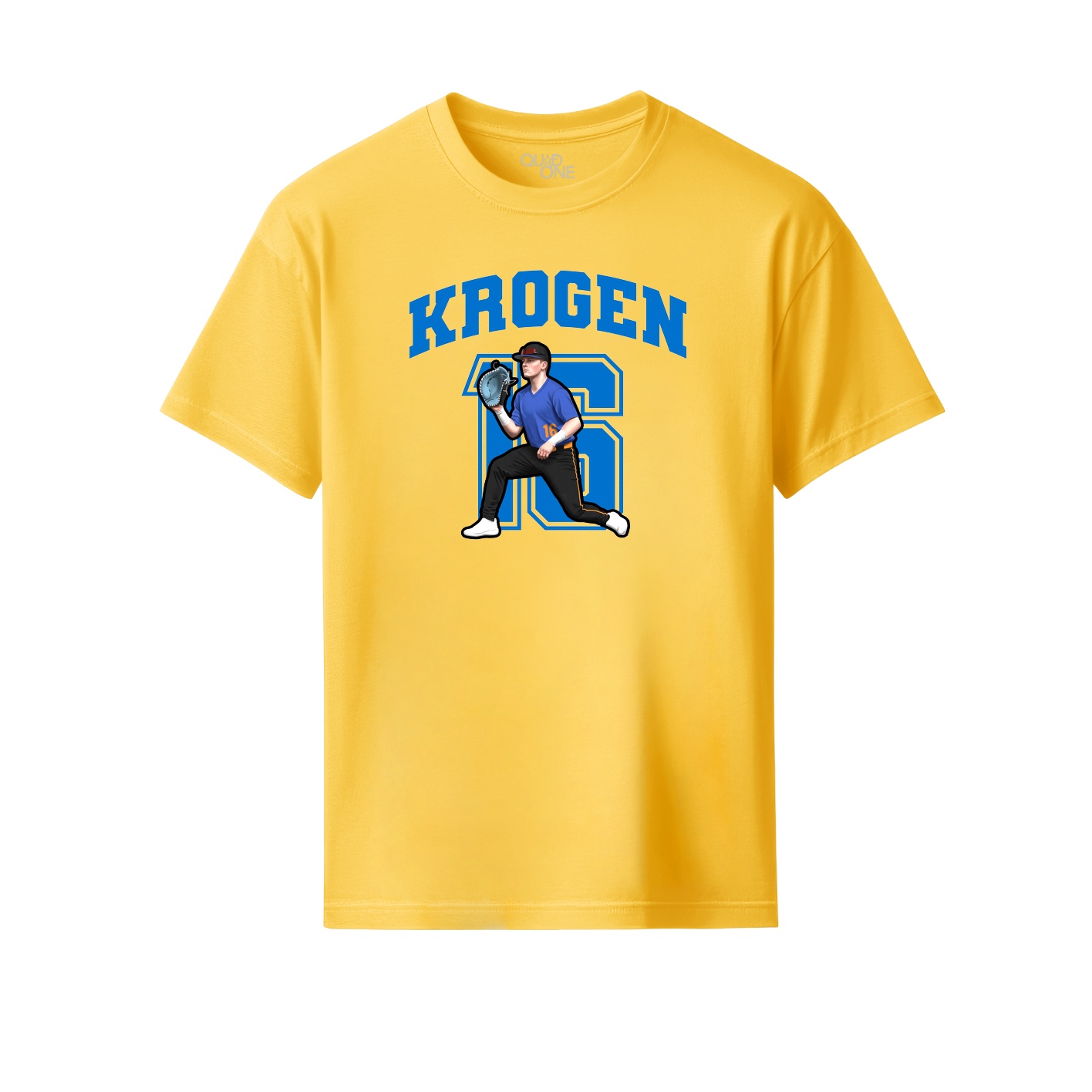 Youth Tee — Number in Yellow