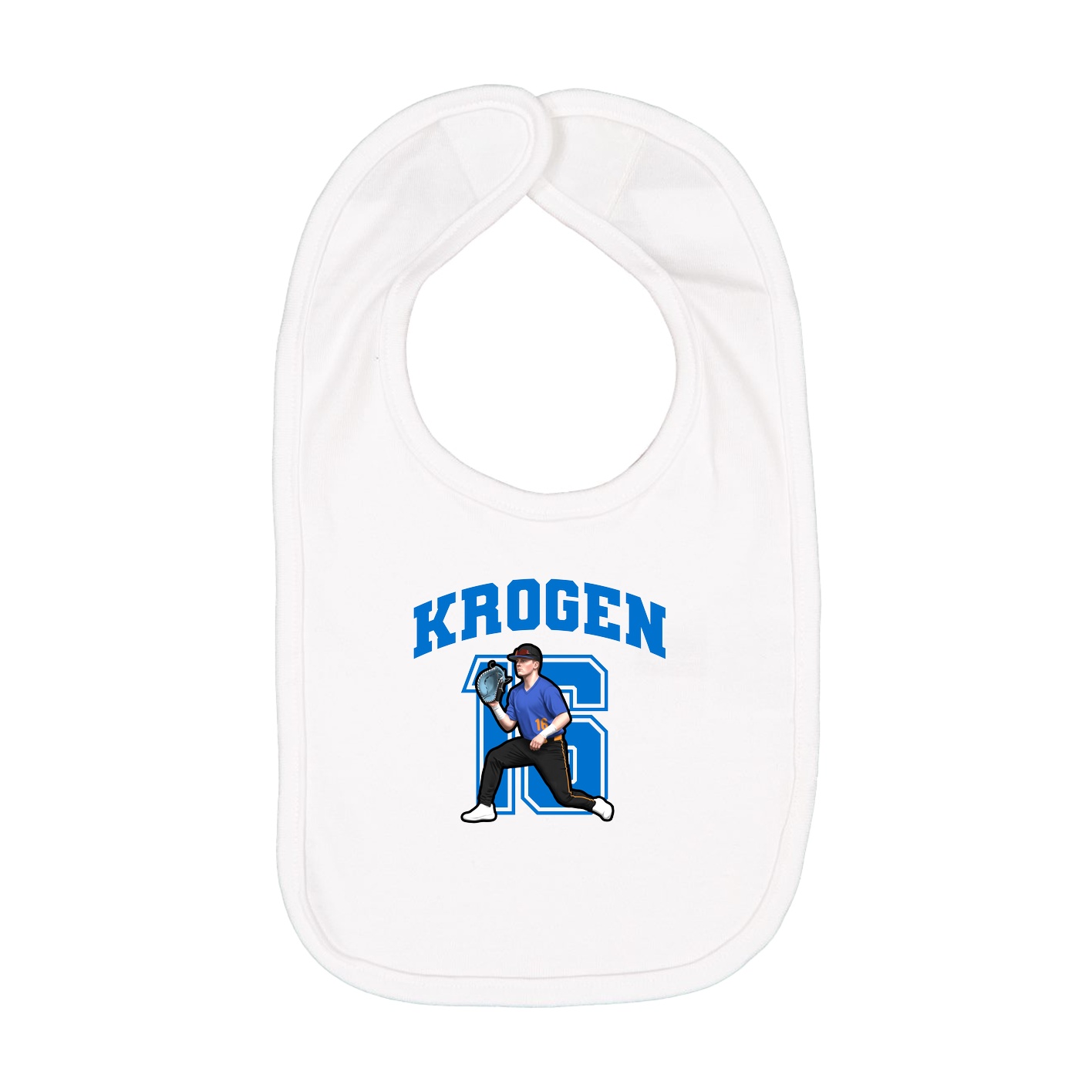 Infant Bib — Number in White