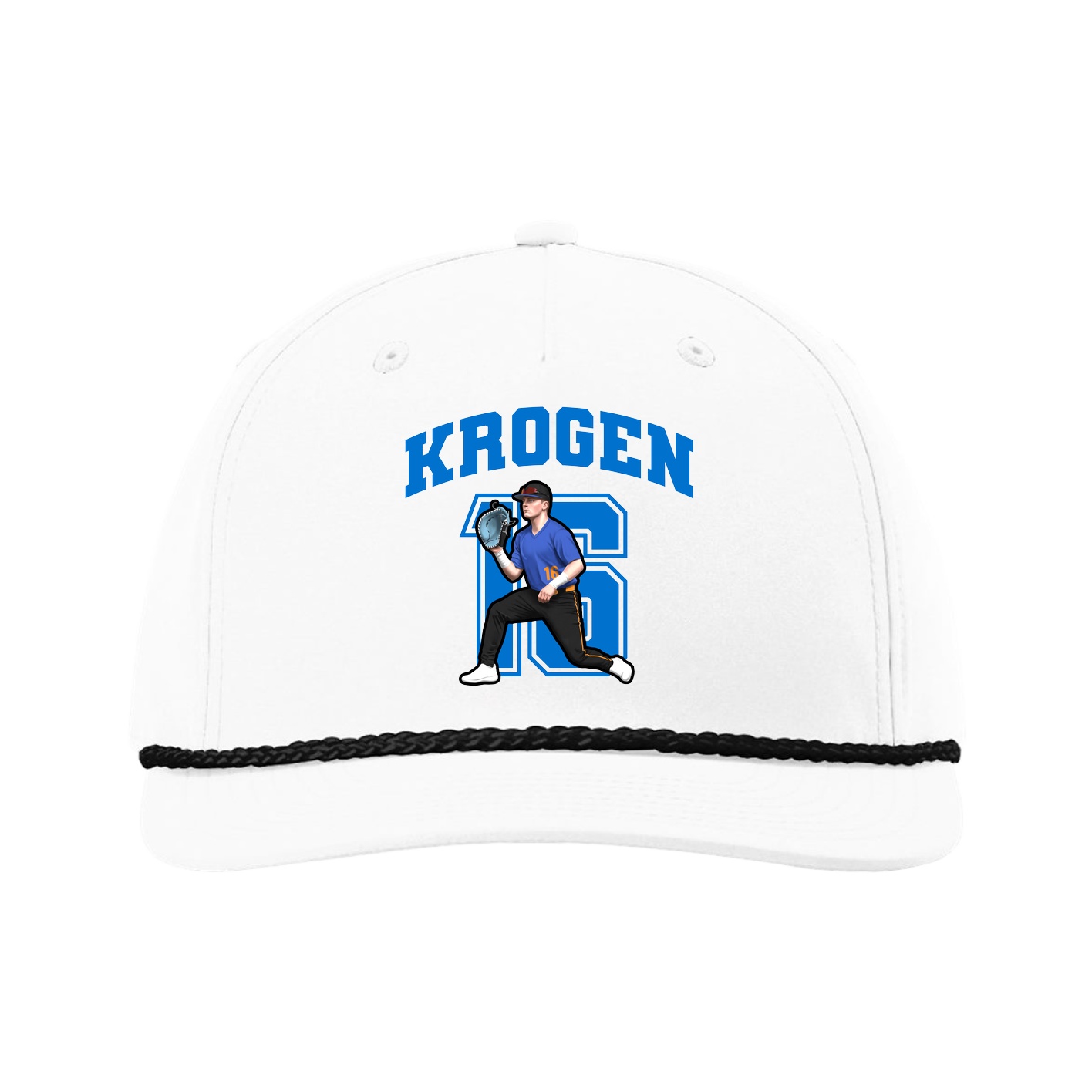 Five-Panel Classic Rope Cap — Number in White