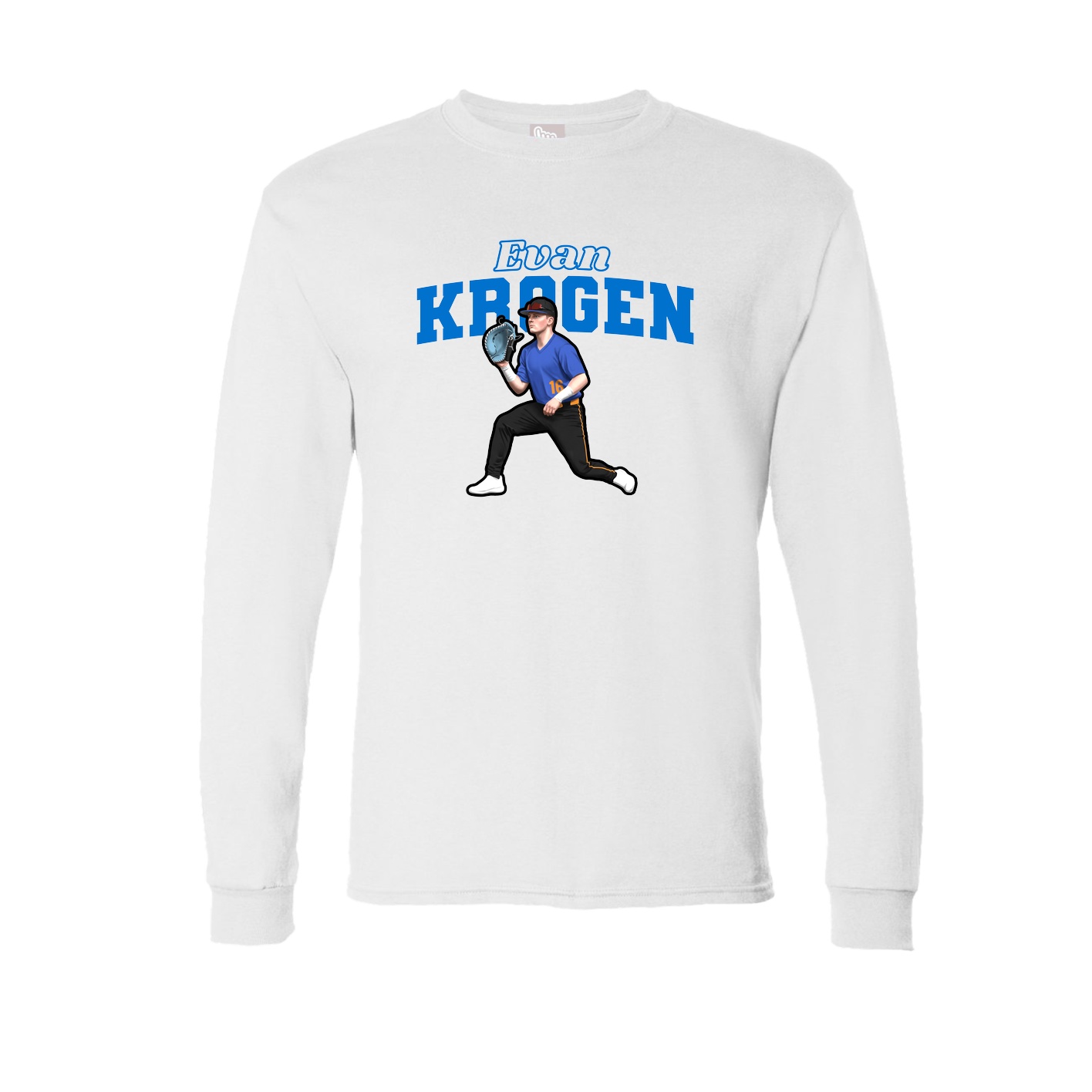 Long Sleeve Tee — Name Arch in White