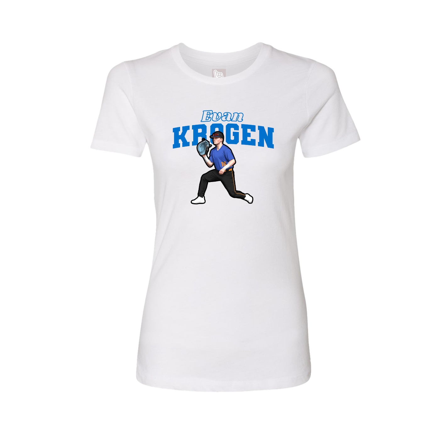 Fitted Women's Tee — Name Arch in White