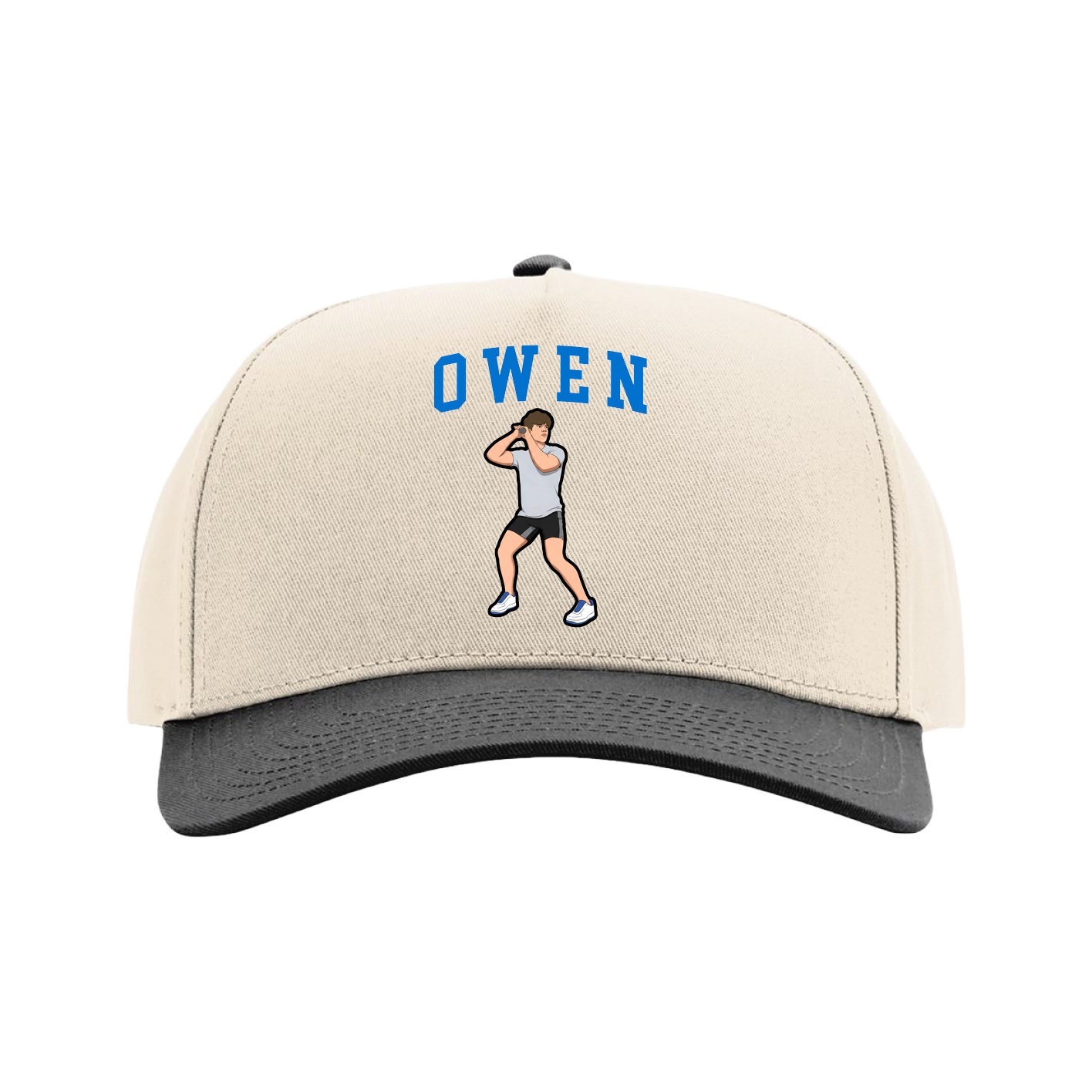 Full Fabric Five-Panel Champ Cap — Shirsey in Cream/Black