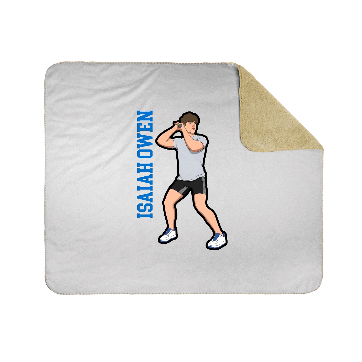 Throw Blanket — Name Vertical in White