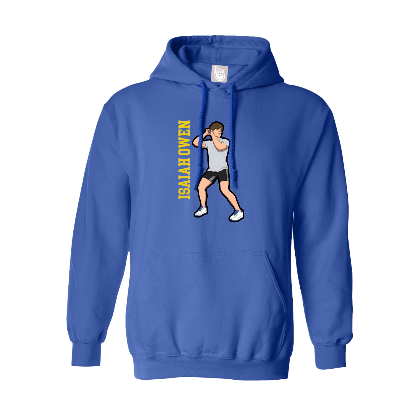 Hoodie — Name Vertical in Royal
