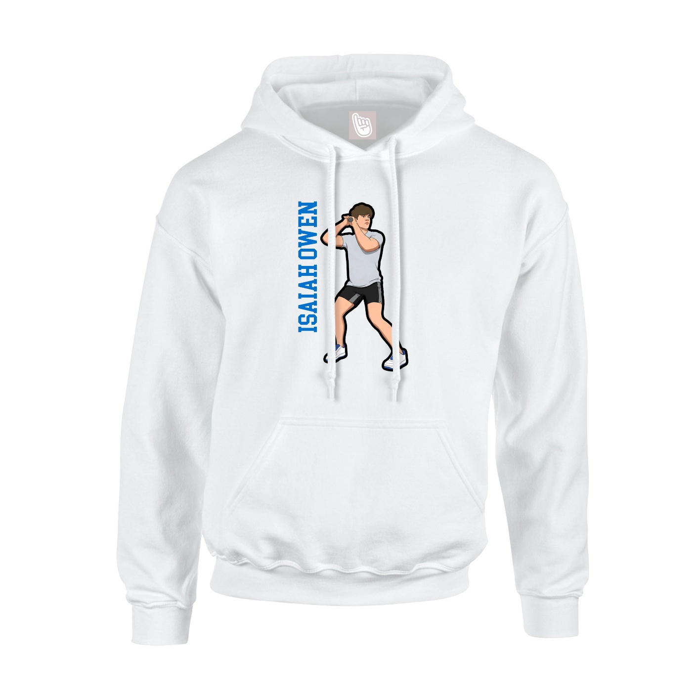 Youth Hoodie — Name Vertical in White