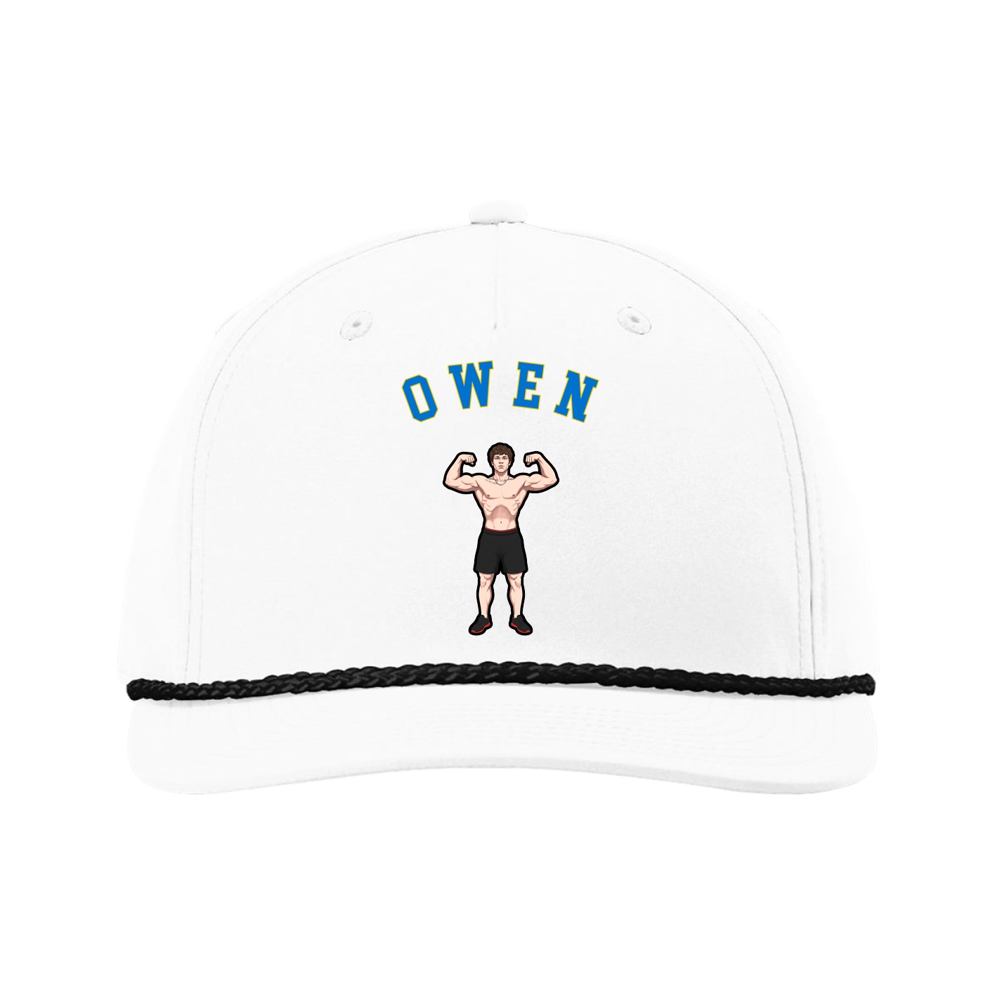 Five-Panel Classic Rope Cap — Shirsey Arch in White