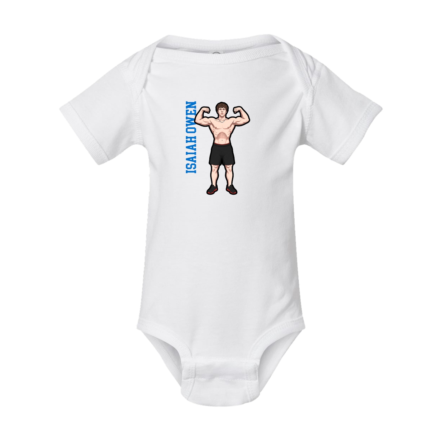 Baby Onesie — Name Vertical in White