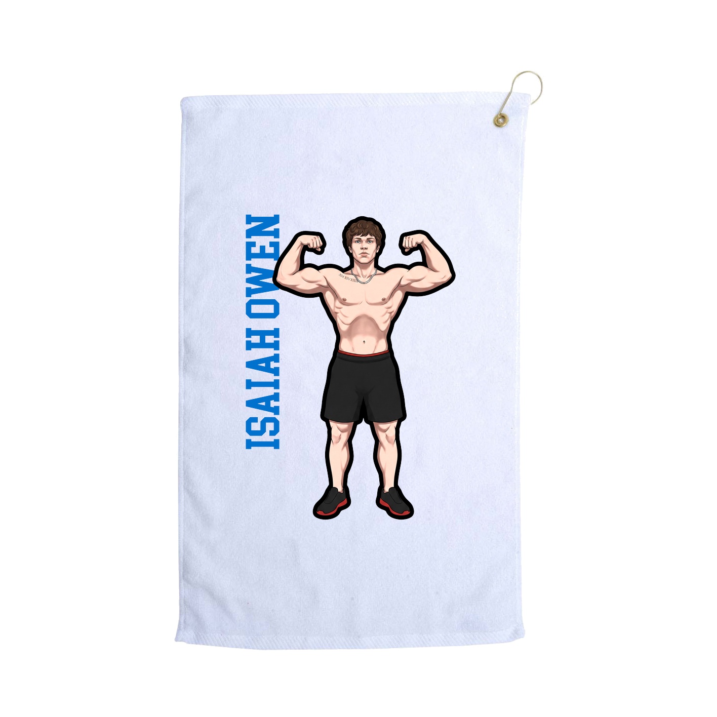 Golf Towel — Name Vertical in White