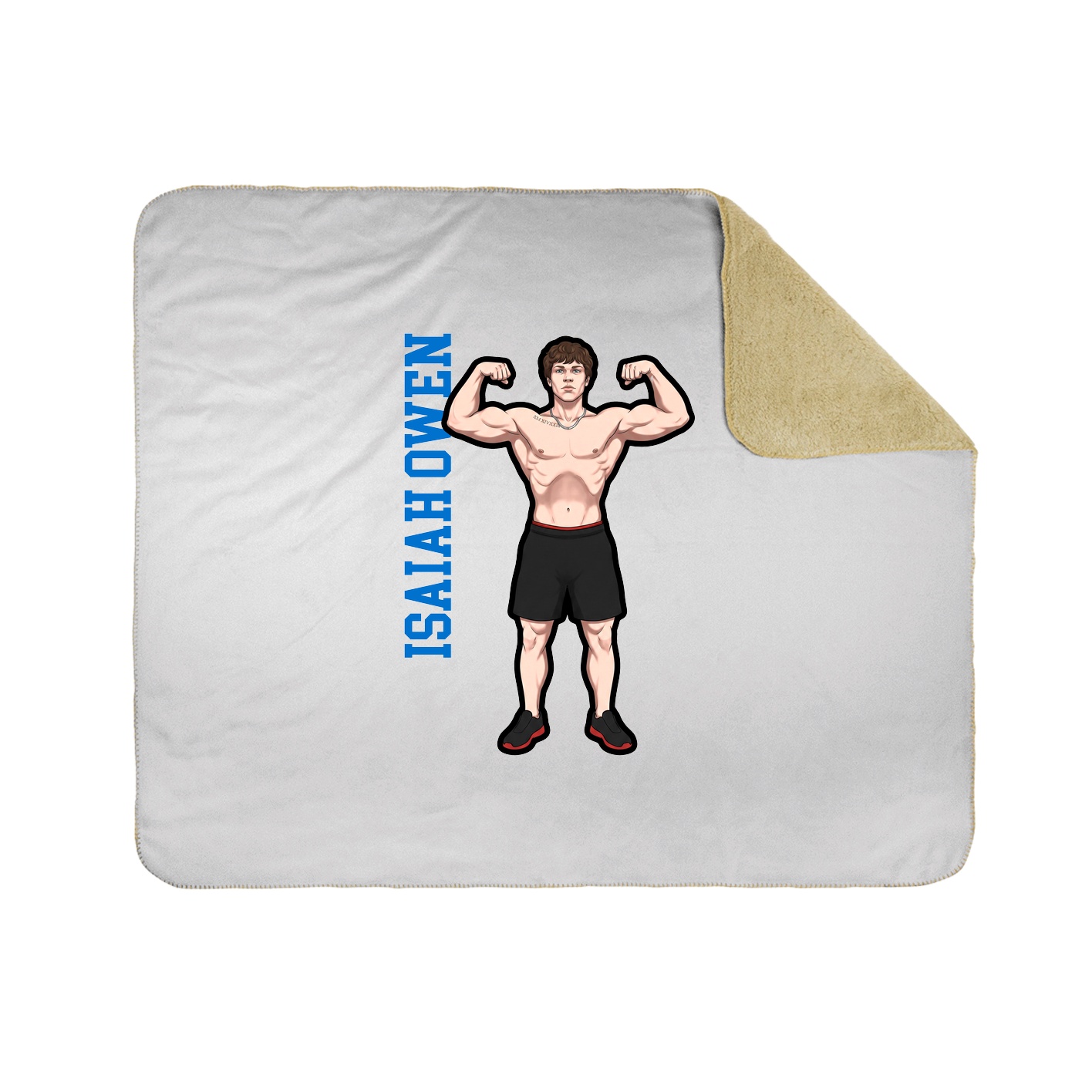 Throw Blanket — Name Vertical in White