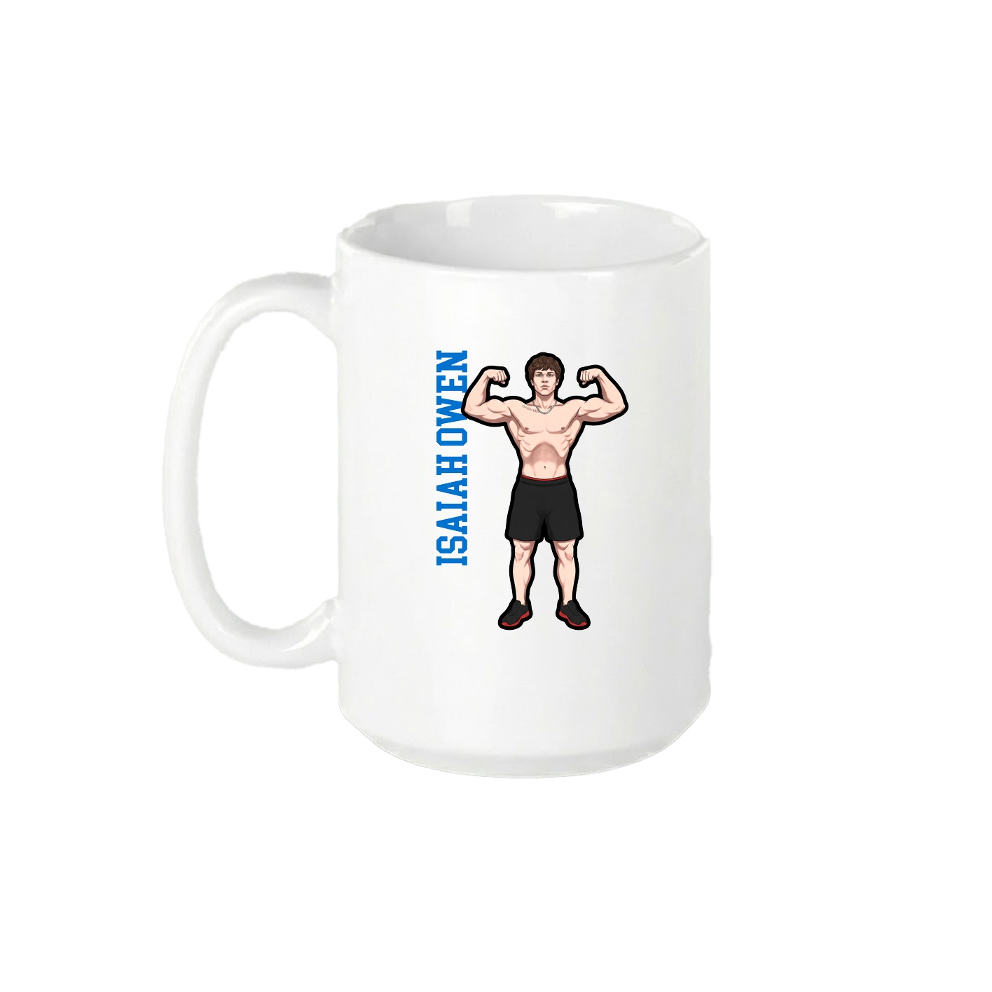 15oz Coffee Mug — Name Vertical in White