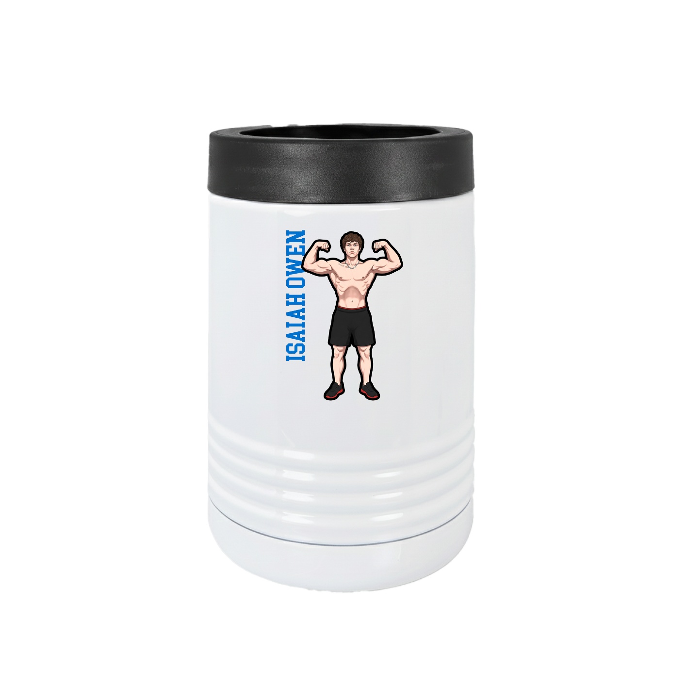 Beverage Holder — Name Vertical in White