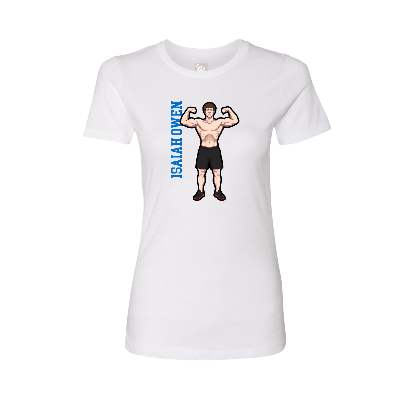 Womens Tee — Name Vertical in White