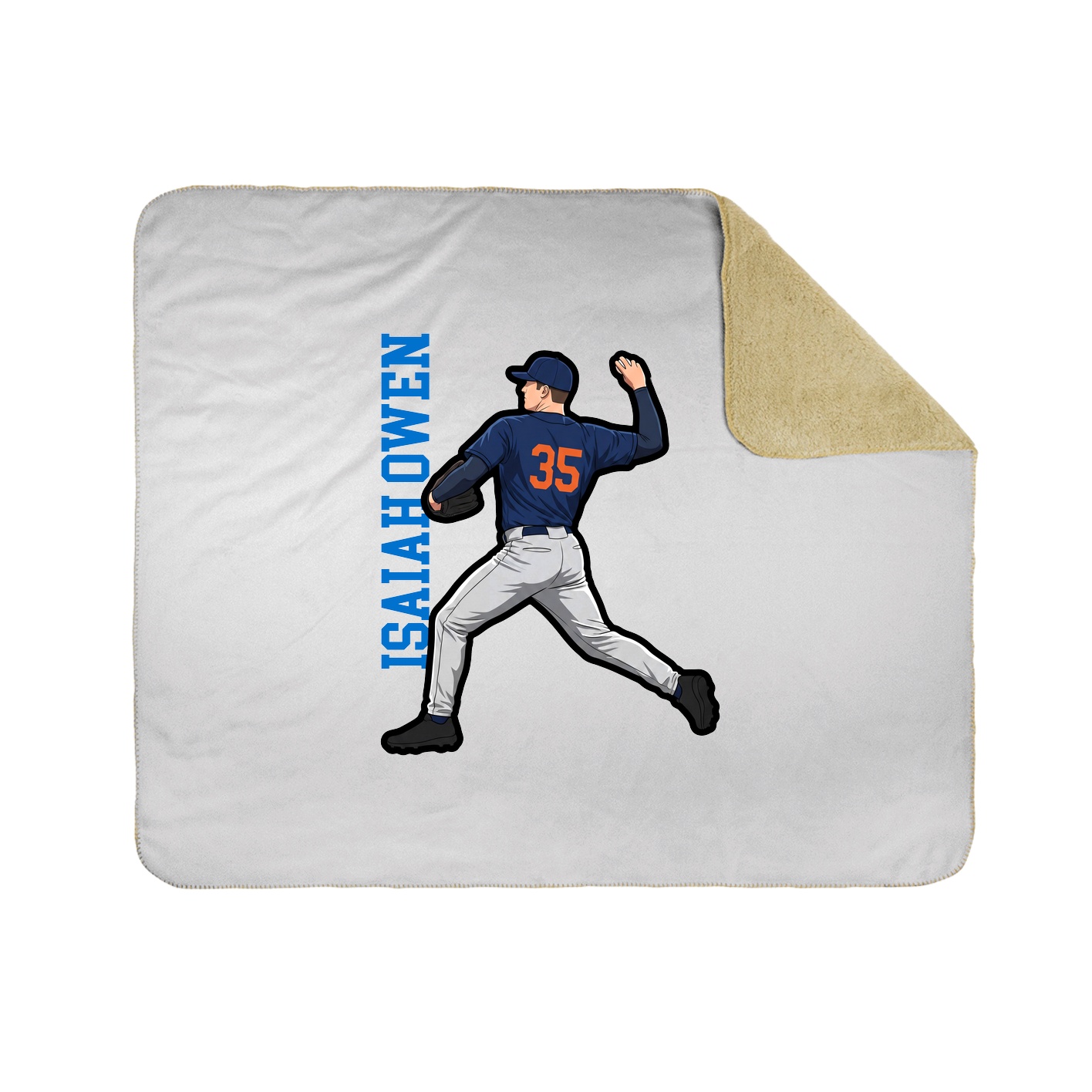 Throw Blanket — Name Vertical in White