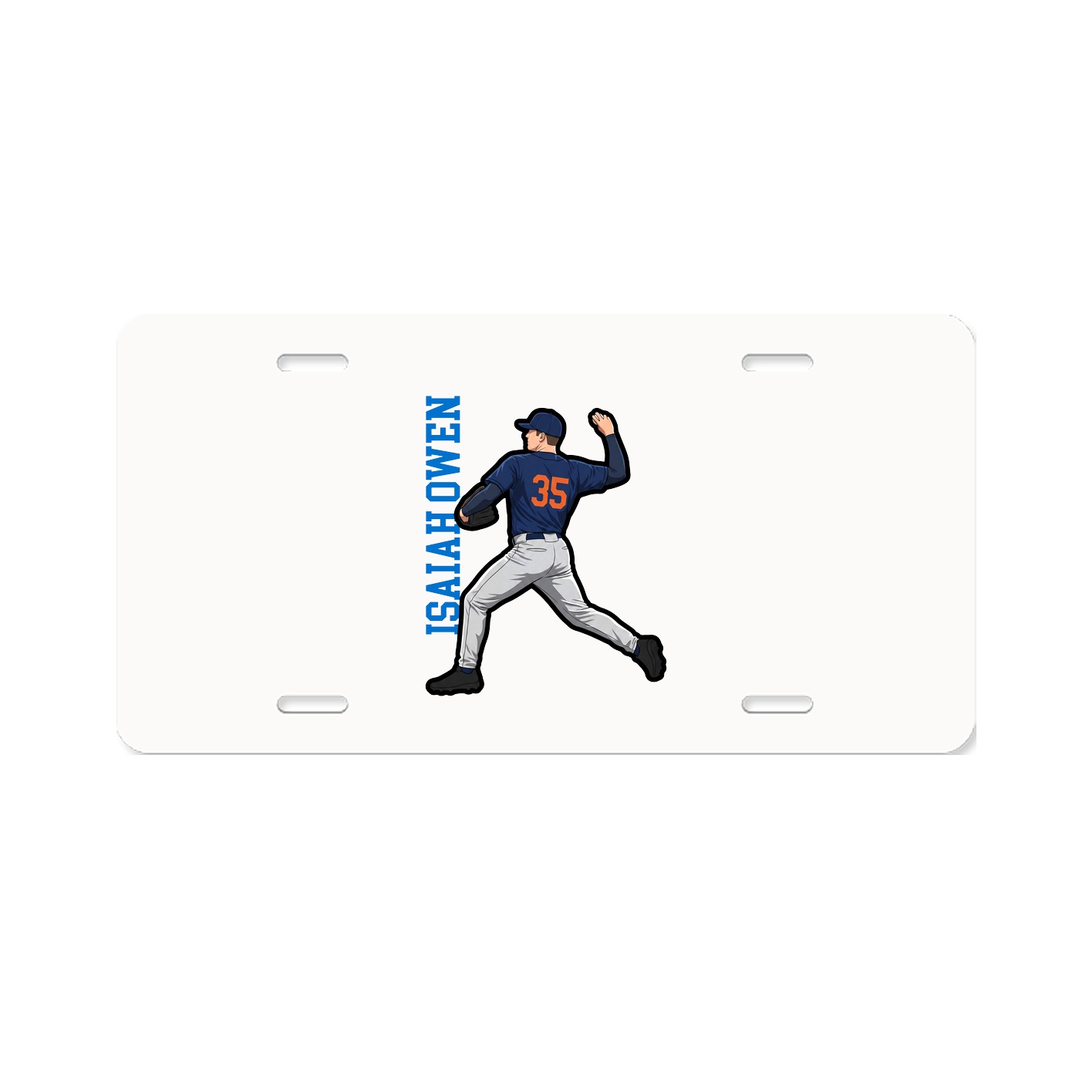 License Plate — Name Vertical in Classic