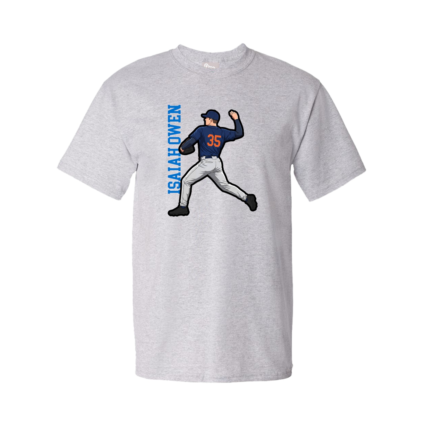 Tee — Name Vertical in Grey