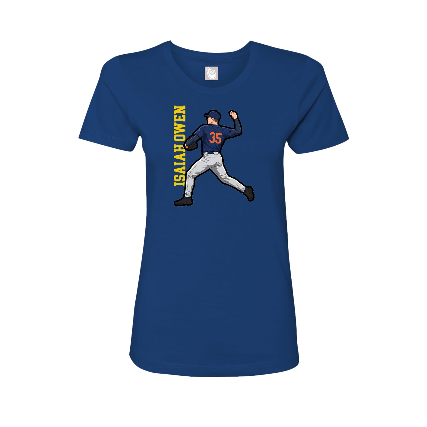 Womens Tee — Name Vertical in Royal
