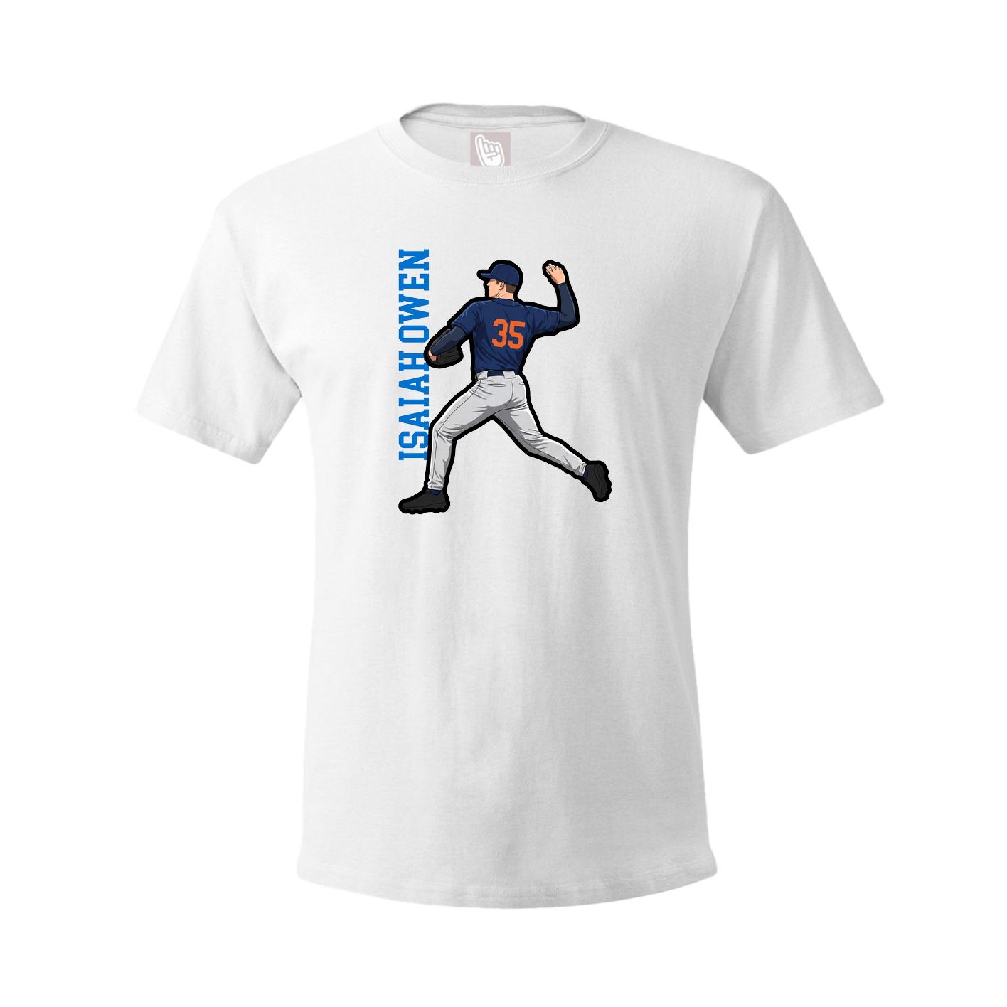 Youth Tee — Name Vertical in White