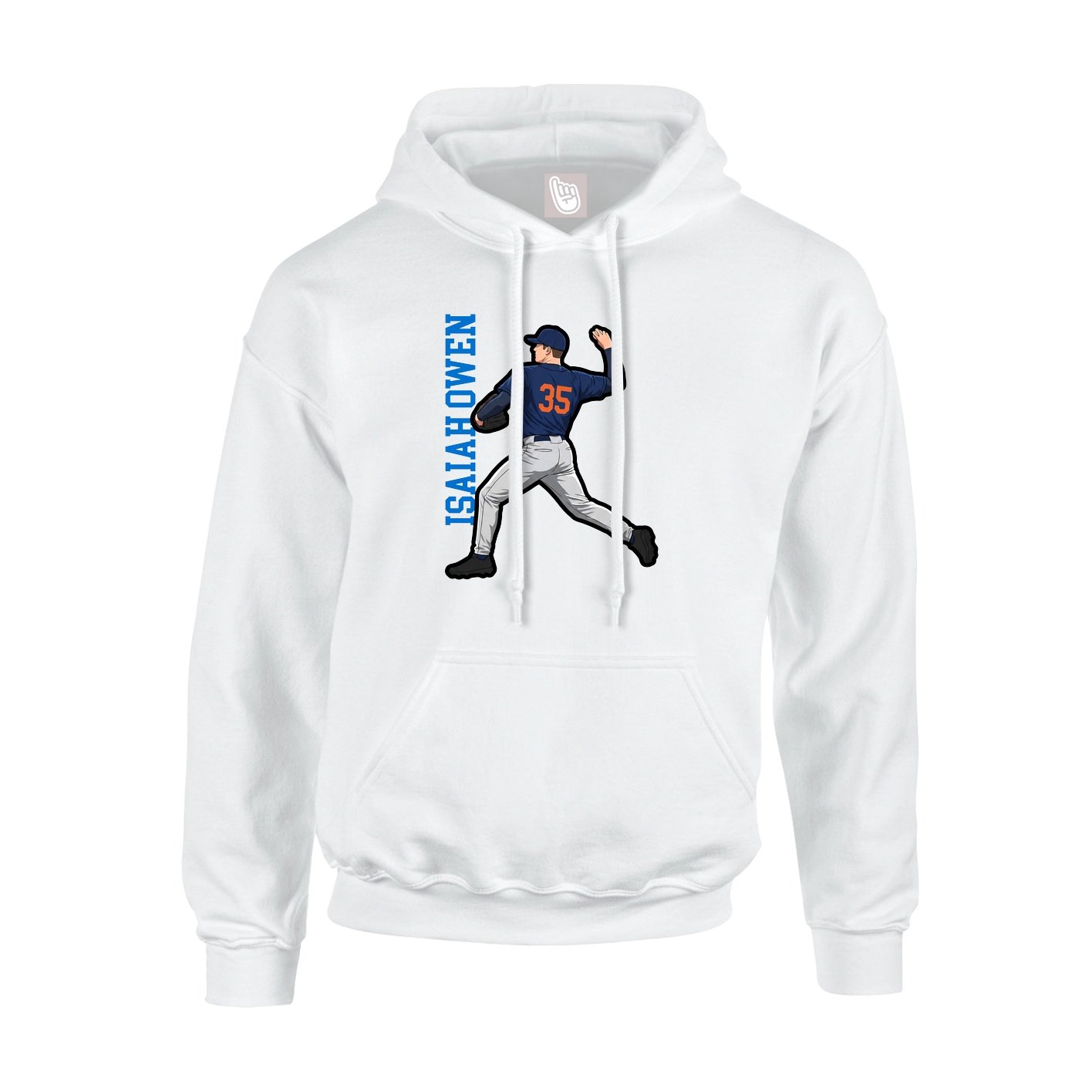 Youth Hoodie — Name Vertical in White