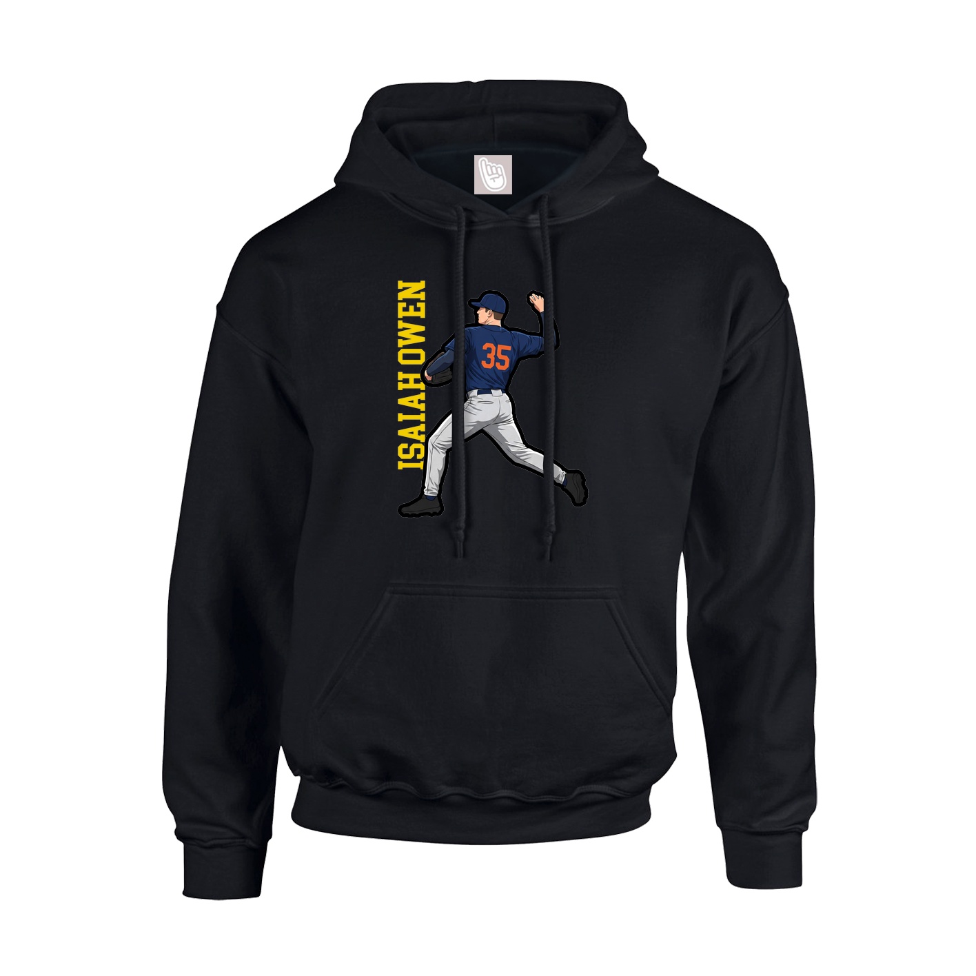 Youth Hoodie — Name Vertical in Black