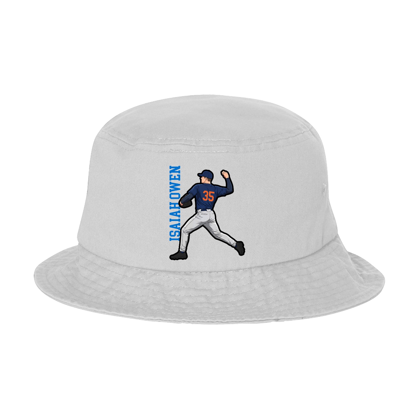 Bucket Cap — Name Vertical in White
