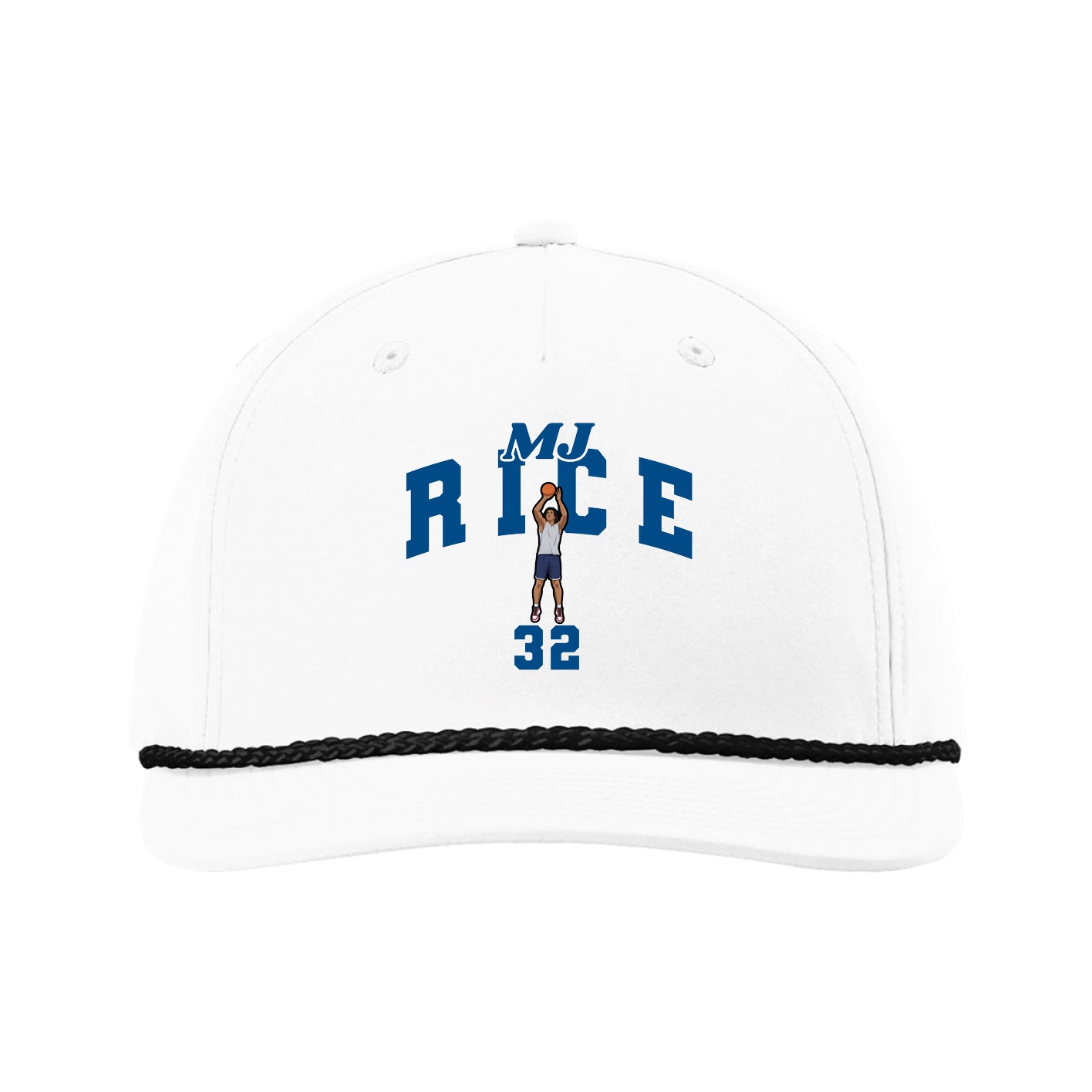 Five-Panel Classic Rope Cap — Signature Arch in White