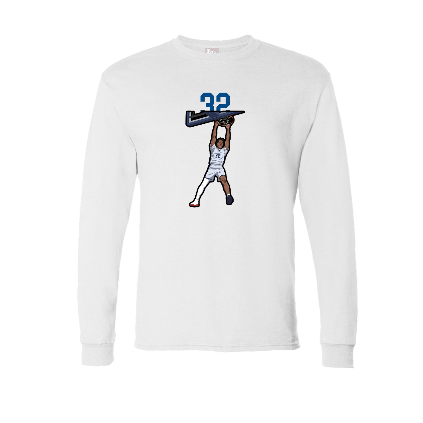 Long Sleeve Tee — Number Top in White