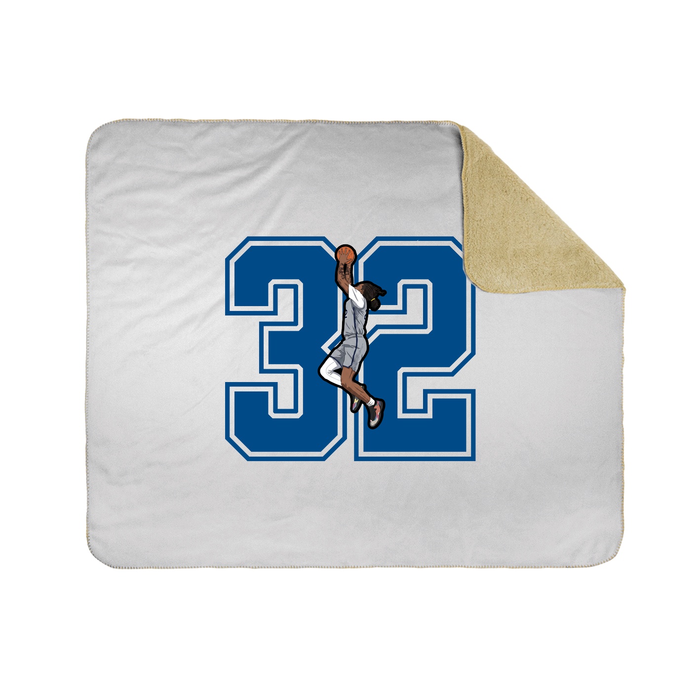 Throw Blanket — Number in White