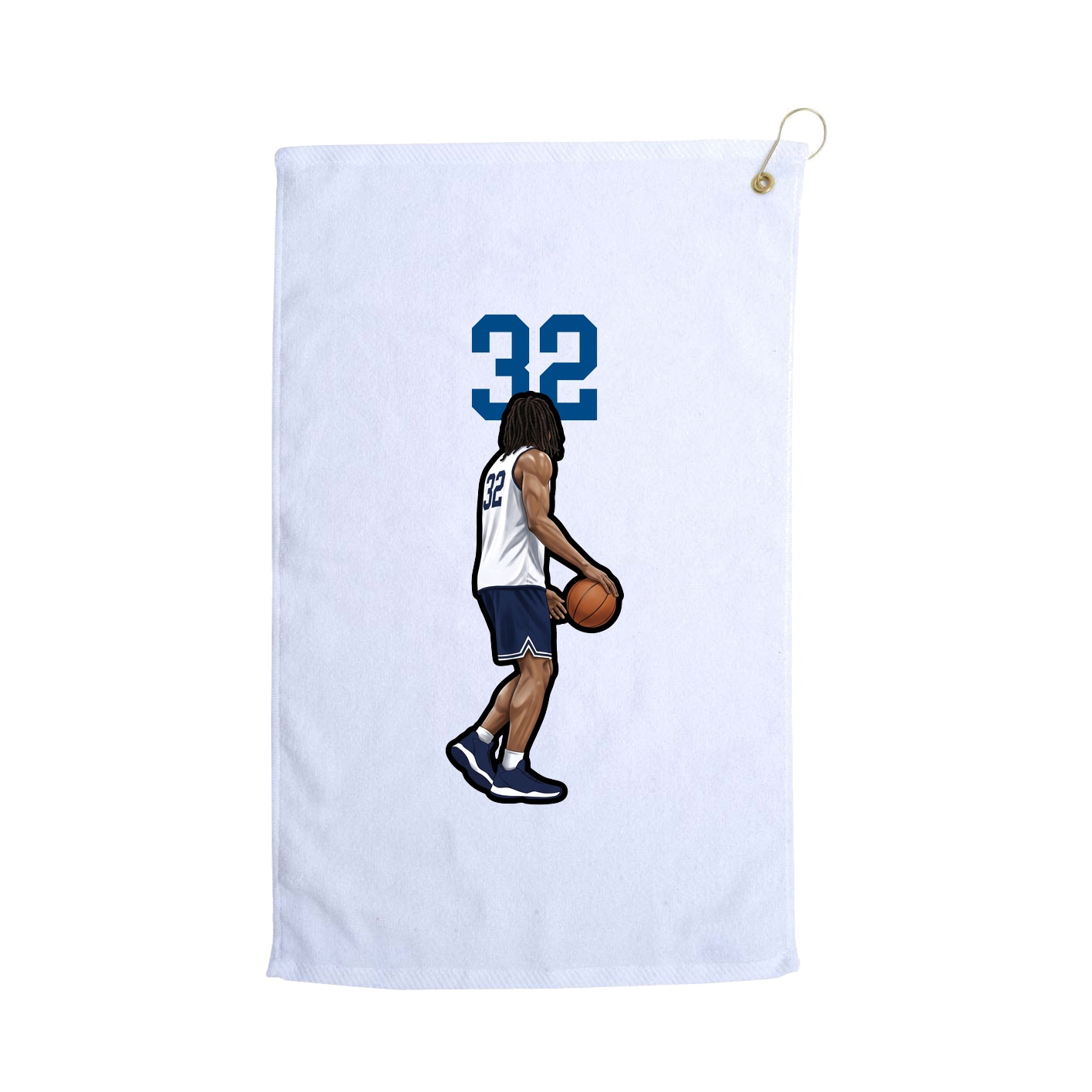 Golf Towel — Number Top in White