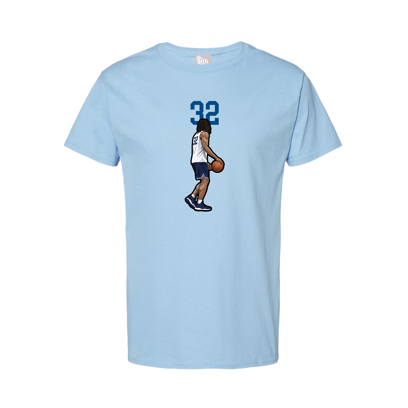 Youth Tee — Number Top in Light Blue