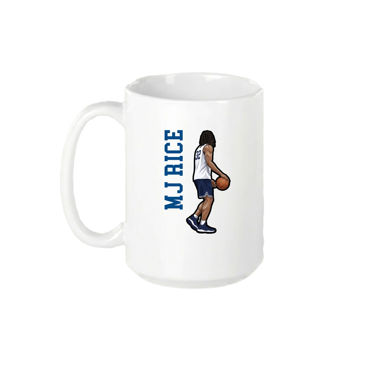 15oz Coffee Mug — Name Vertical in White