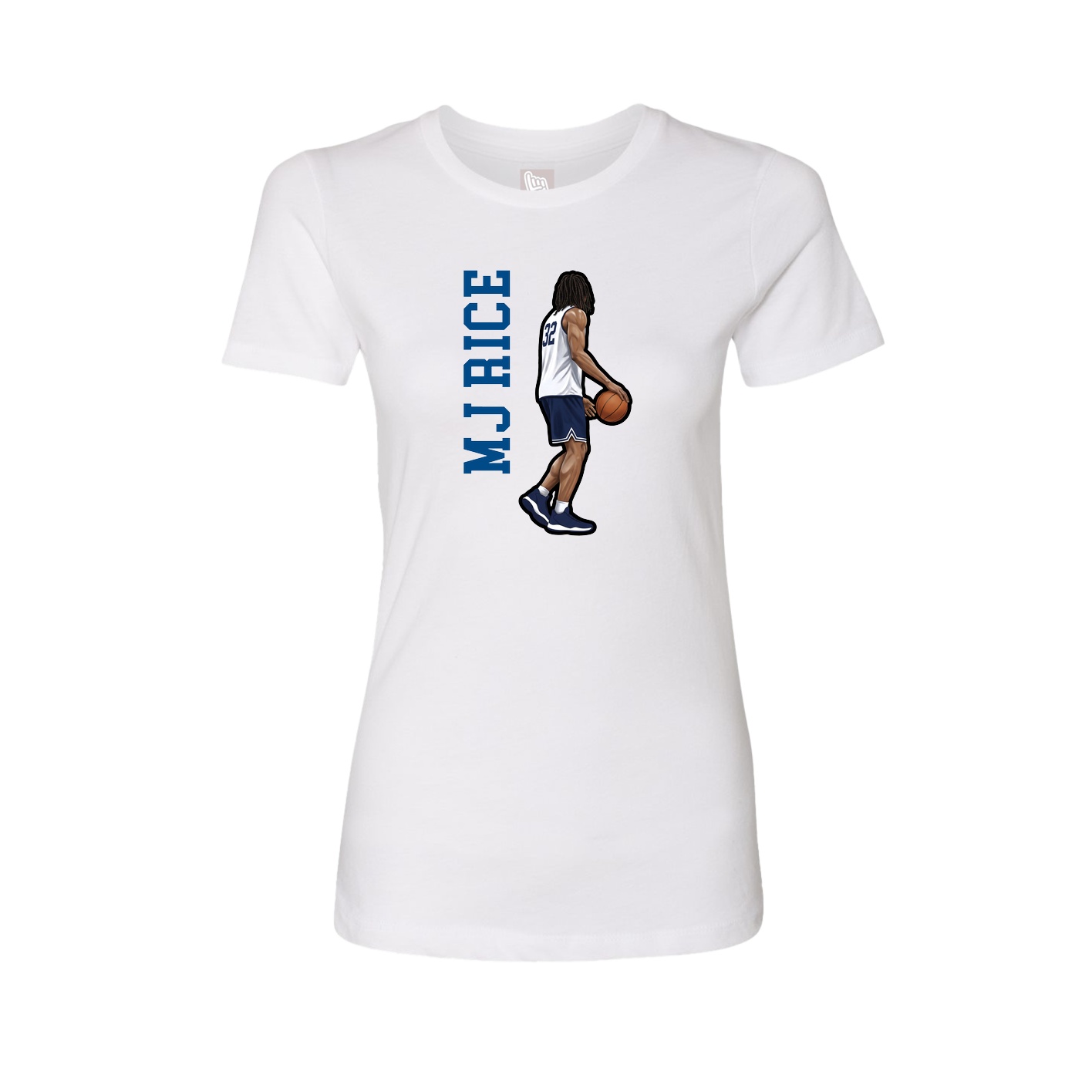 Womens Tee — Name Vertical in White
